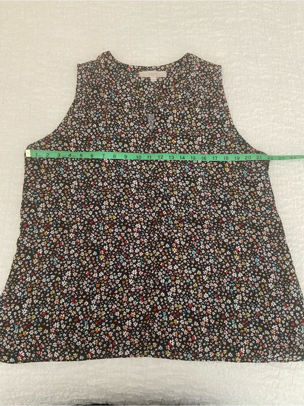 LOFT MIXED MEDIA SLEEVELESS FLORAL PRINT SHELL SIZE XL - Picture 7 of 8
